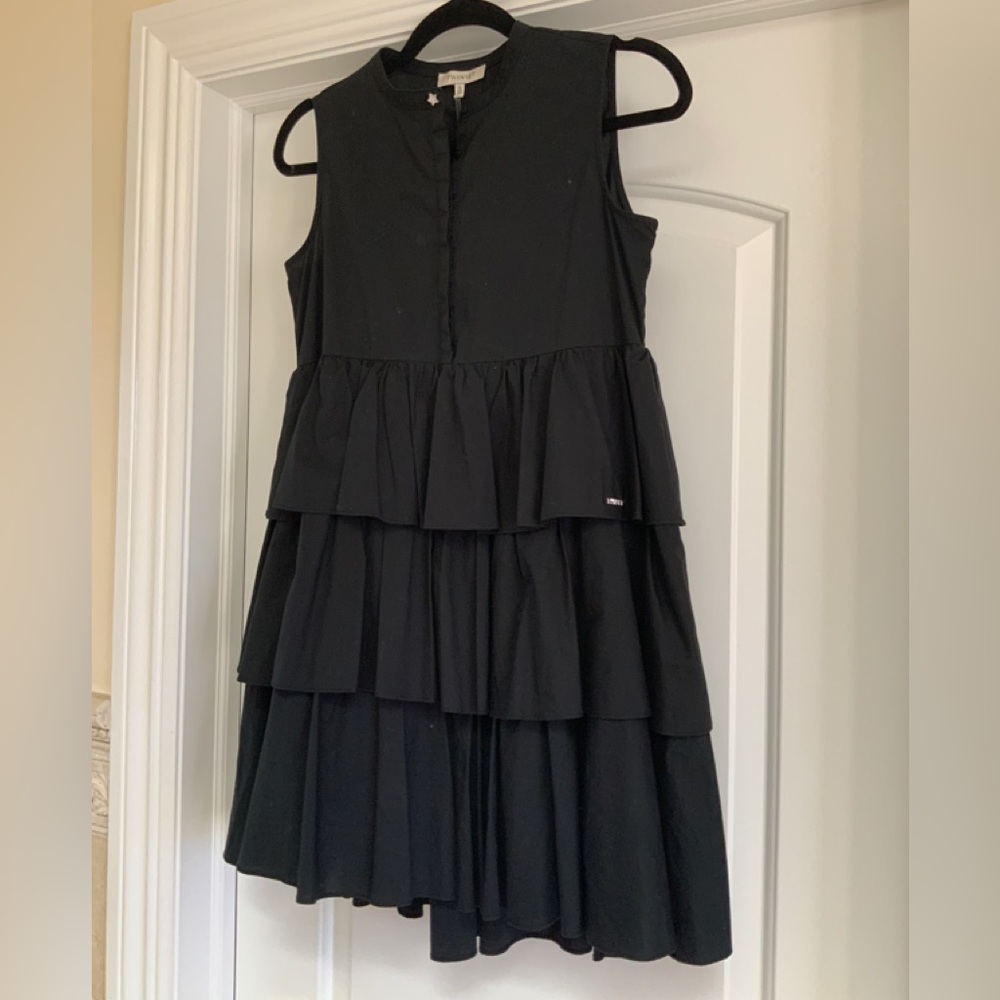 Twin-Set Black Sleeveless Tiered Dress